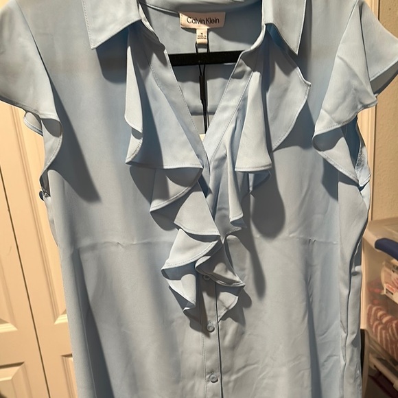 Calvin Klein Blue Top with Elegant Design - Picture 1 of 5